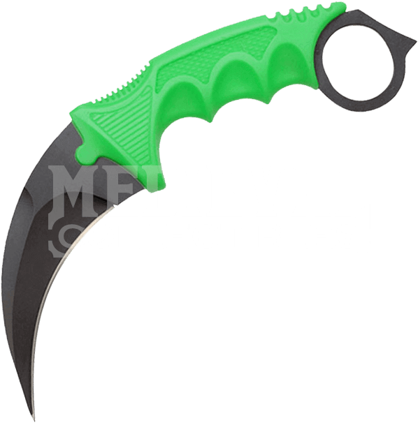 Knife Clipart Assassination - Green Karambit (617x617)
