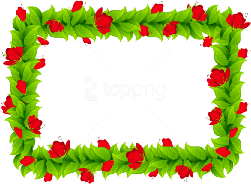 Free Png Download Floral Border Frame Clipart Png Photo - Flower Clipart Borders And Frames (850x624)