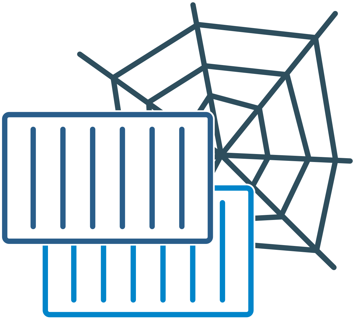 Containernet Is A Fork Of The Famous Mininet Network - Spider Web Tape On Floor (1200x1200)