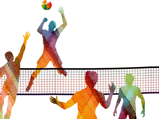Sport Clipart Volleyball - Silhouette Male Volleyball Player Png (640x480)