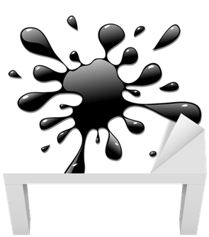 Black Ink Blot, Paint Splash Lack Table Veneer • Pixers® - Black Ink (400x400)