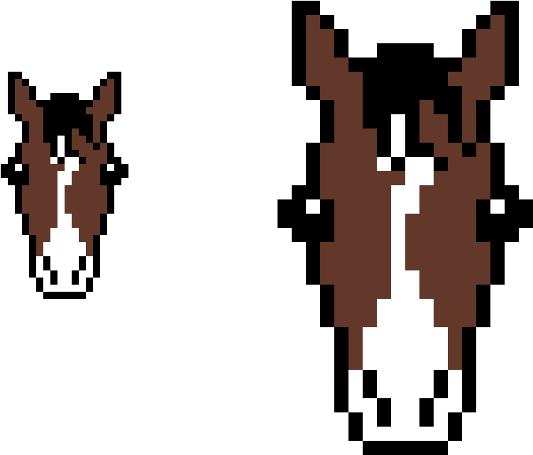 Horses - Dessin Pixel Art Cheval (930x730)