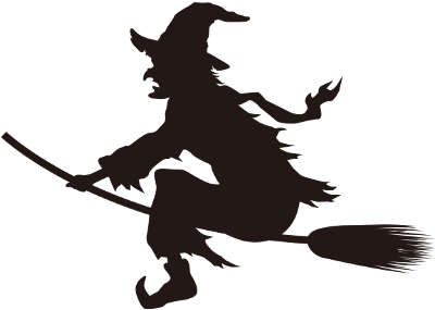 Witch On A Broom Clip Art (480x480)