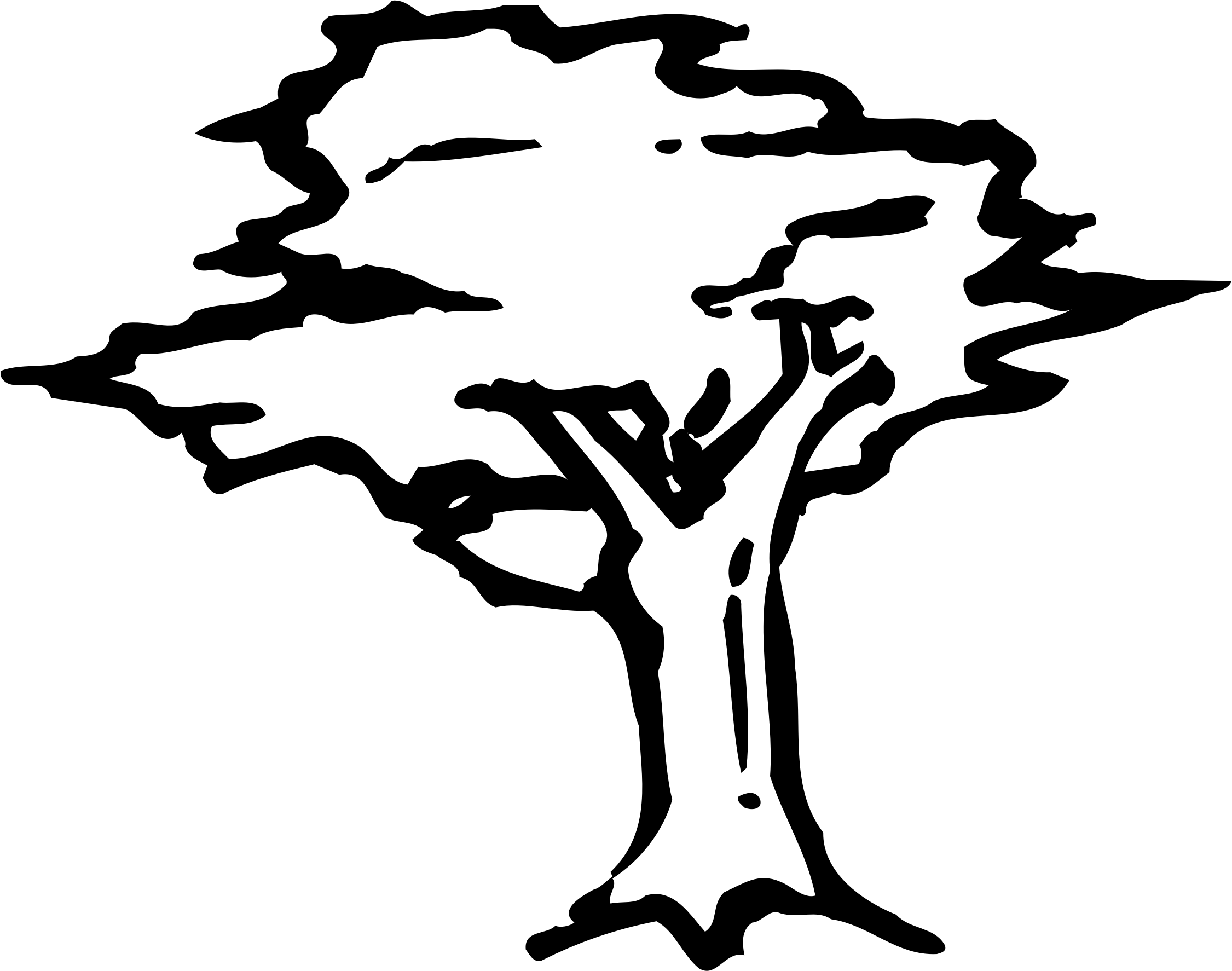 Raseone Tree 1 By @raseone, A Stylized Black And White - รูป วาด ต้นไม้ Png (2251x1774)