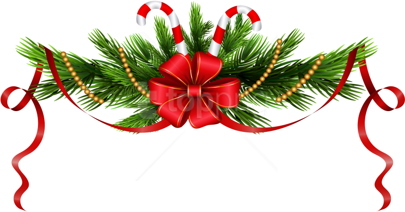Free Png Download Christmas Pine Branches Decoration - Transparent Christmas Decor Png (850x444)