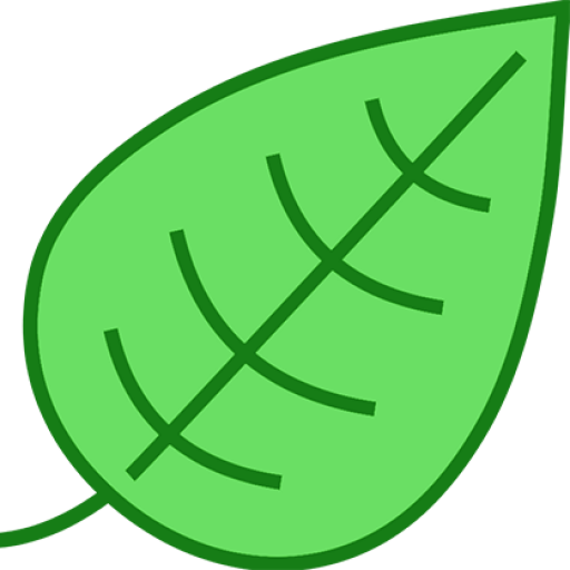 Clip Art Green Leaf Outline (512x512)