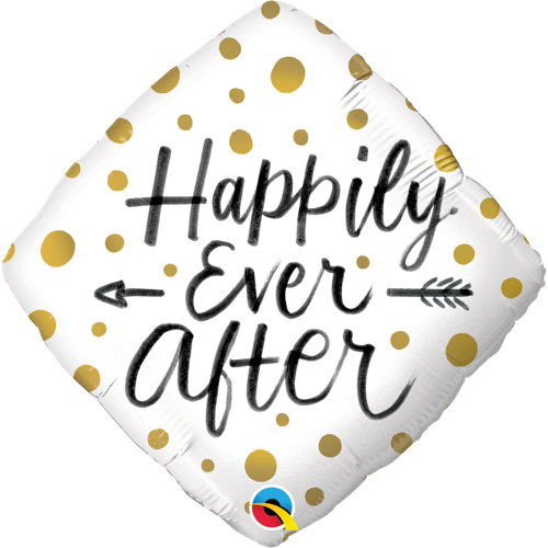 Happily Ever After Gold Dots - Balloon (500x500)
