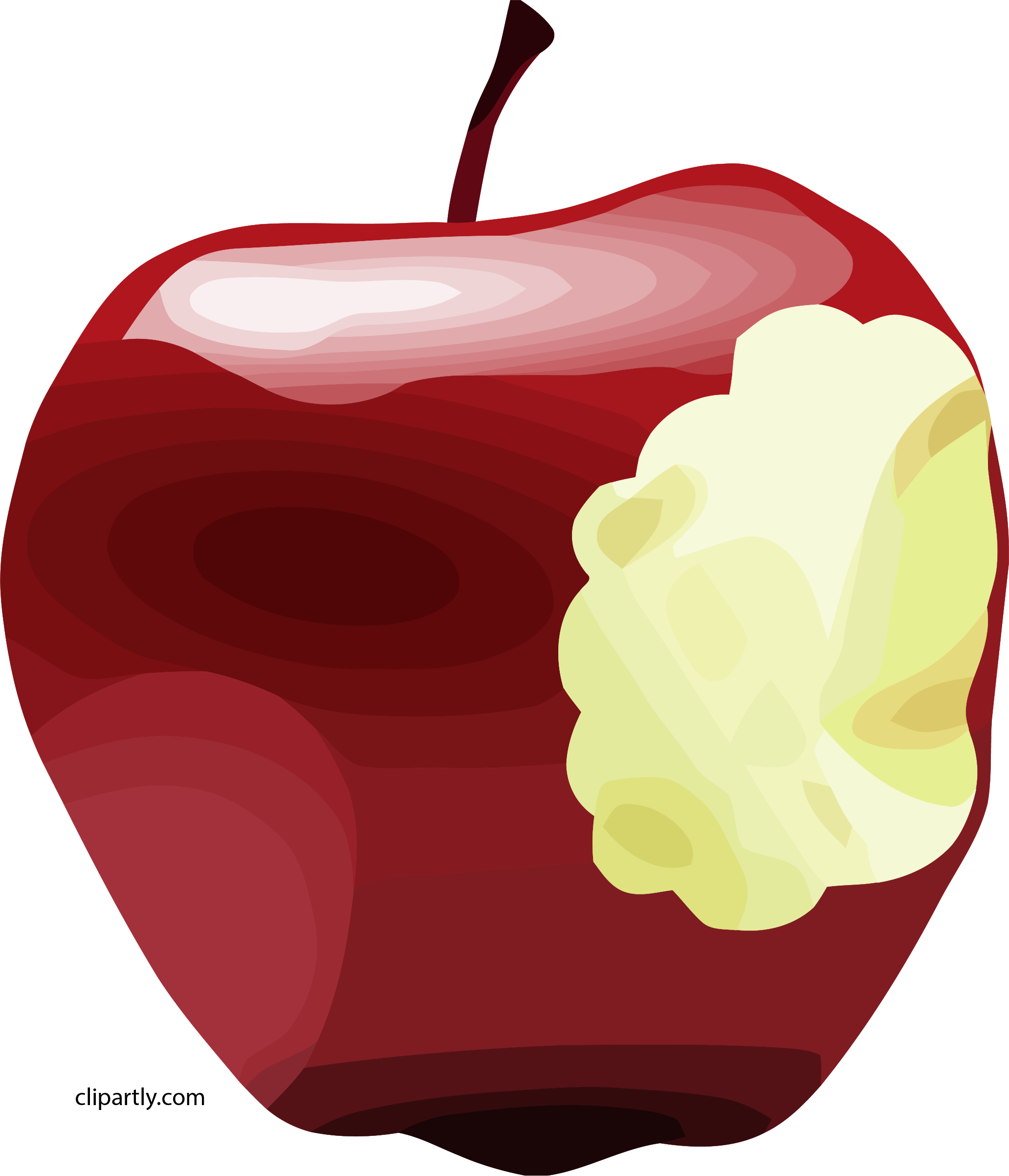 Apple Bitten Dan Gerhard Brown Apple Clipart Png - Apple With Worm (2064x2405)