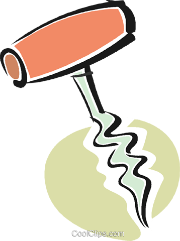 Corkscrew Royalty Free Vector Clip Art Illustration - Corkscrew Royalty Free Vector Clip Art Illustration (358x480)