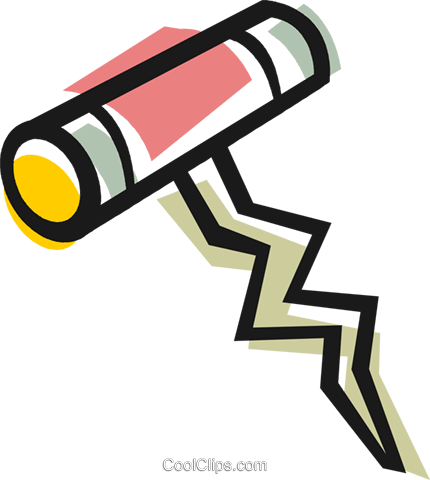 Corkscrew Royalty Free Vector Clip Art Illustration - Corkscrew Royalty Free Vector Clip Art Illustration (430x480)
