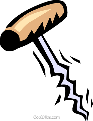 Corkscrew - Korkenzieher Clipart (371x480)