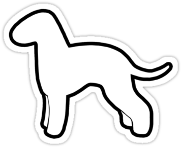 Bedlington Terrier Silhouette Waterproof Die-cut Sticker - French Spaniel (375x360)