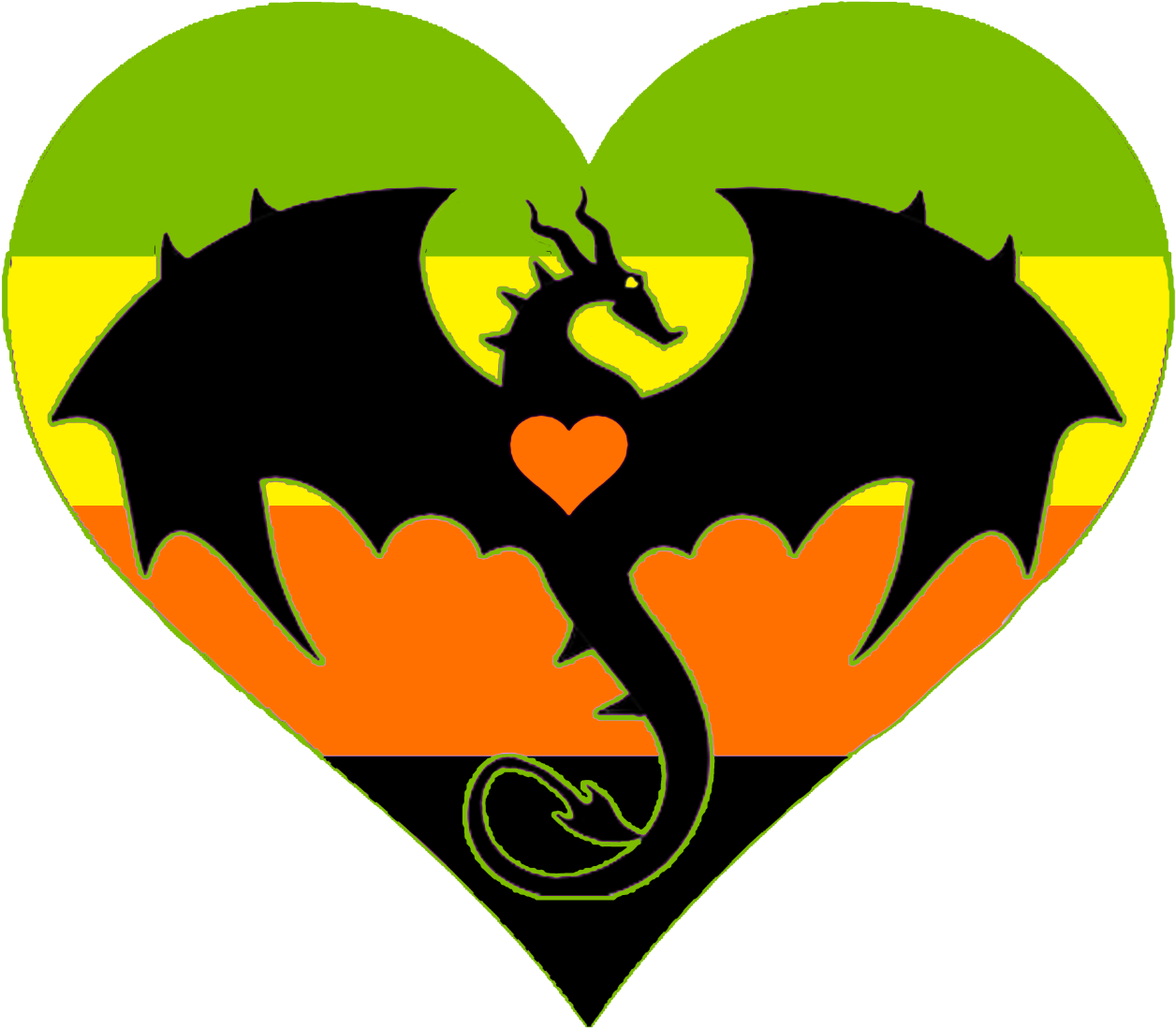 Heart Myart Dragon Ace Asexual Aromantic Redbubble - Asexual Dragon (1280x1120)