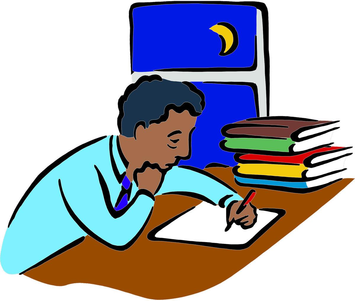 Weary Man Writing At Night - Gif Good Study Habits (1200x1018)