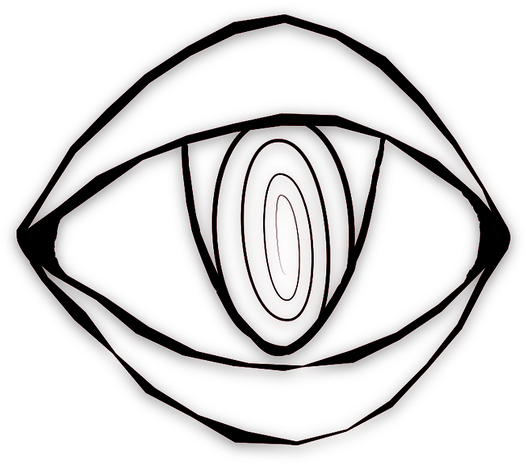 Vulgar Eye Logo No Words W - Line Art (587x509)