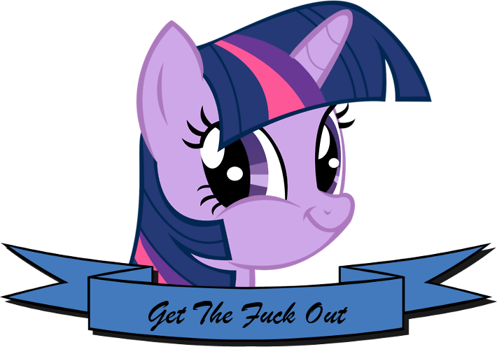 Get The Fuck Out Mammal Cartoon Vertebrate Purple Horse - Twilight Sparkle Meme Face (710x496)