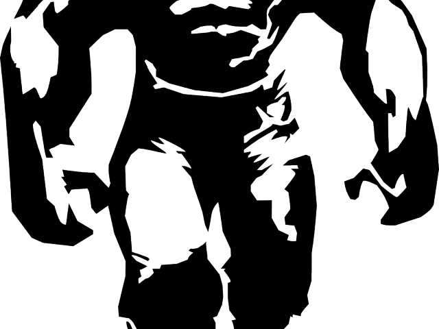 Hulk Clipart Black And White - Incredible Hulk Black And White (640x480)