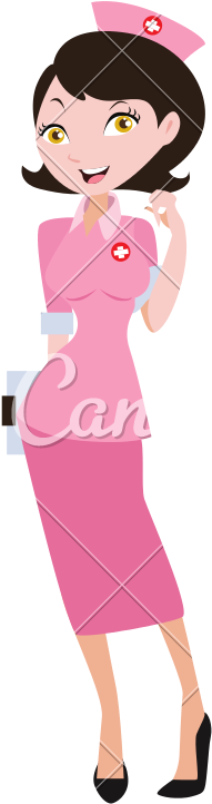 Nurse Woman Illustration Holding A Paper Pink Uniform - Cartoon (800x800)