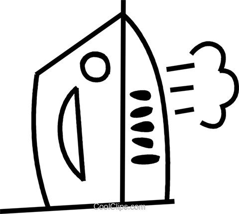 Electric Iron Royalty Free Vector Clip Art Illustration - Electric Iron Royalty Free Vector Clip Art Illustration (480x429)