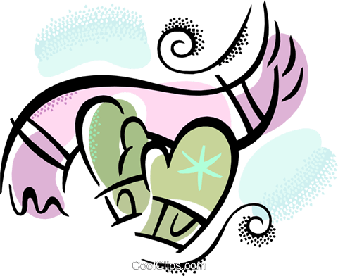Handschuhe Und Schal Vektor Clipart Bild - Cachecol Vetor Png (480x392)