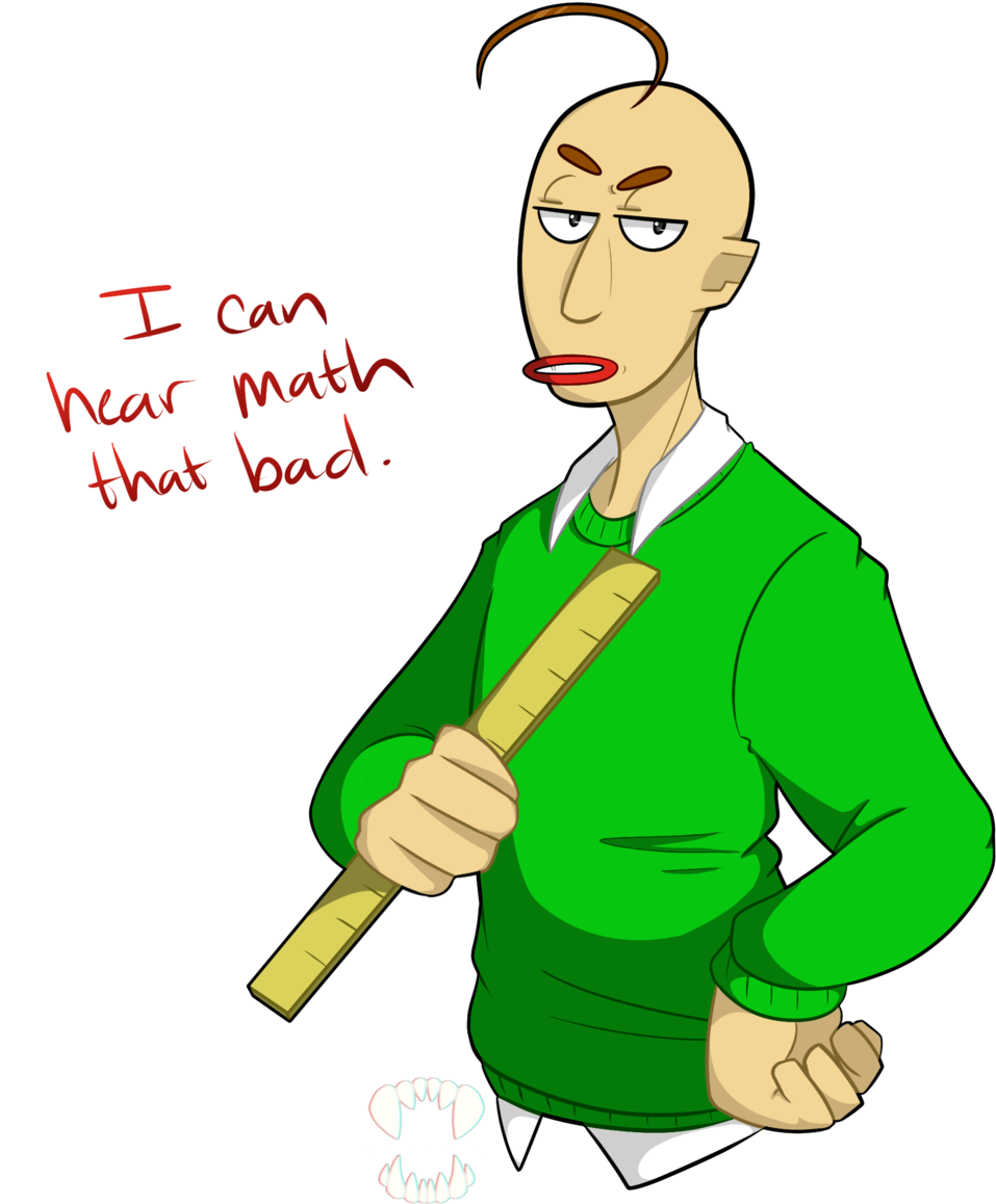 Chey Baldi Basics Art Glitch Fang Art The Math Teacher - Cartoon (1280x1280)