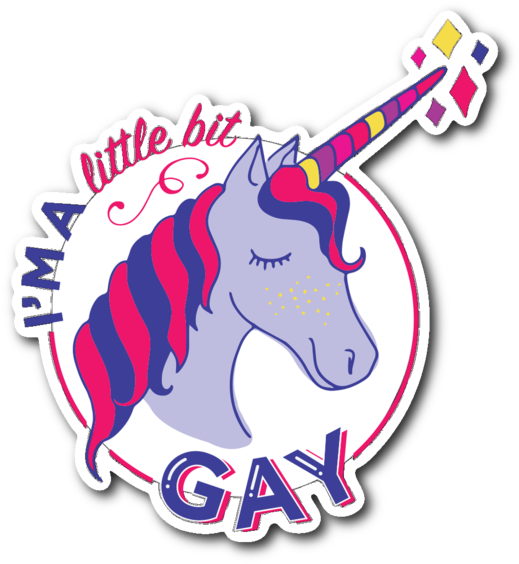 "i'm A Little Bit Gay" Vinyl Sticker Newmusicaltheatre - Gay Png Stickers (600x600)