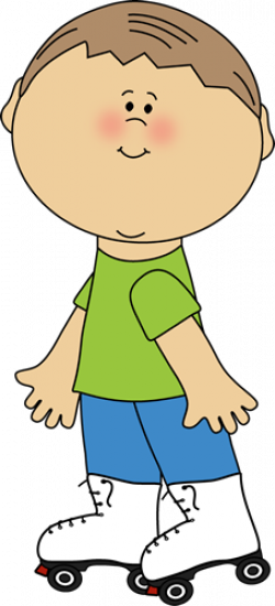 Boy Roller Skating Clipart (250x550)