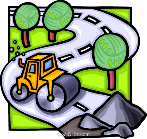 Steam Roller Royalty Free Vector Clip Art Illustration - Cartoon Micro And Macro Economic (480x455)