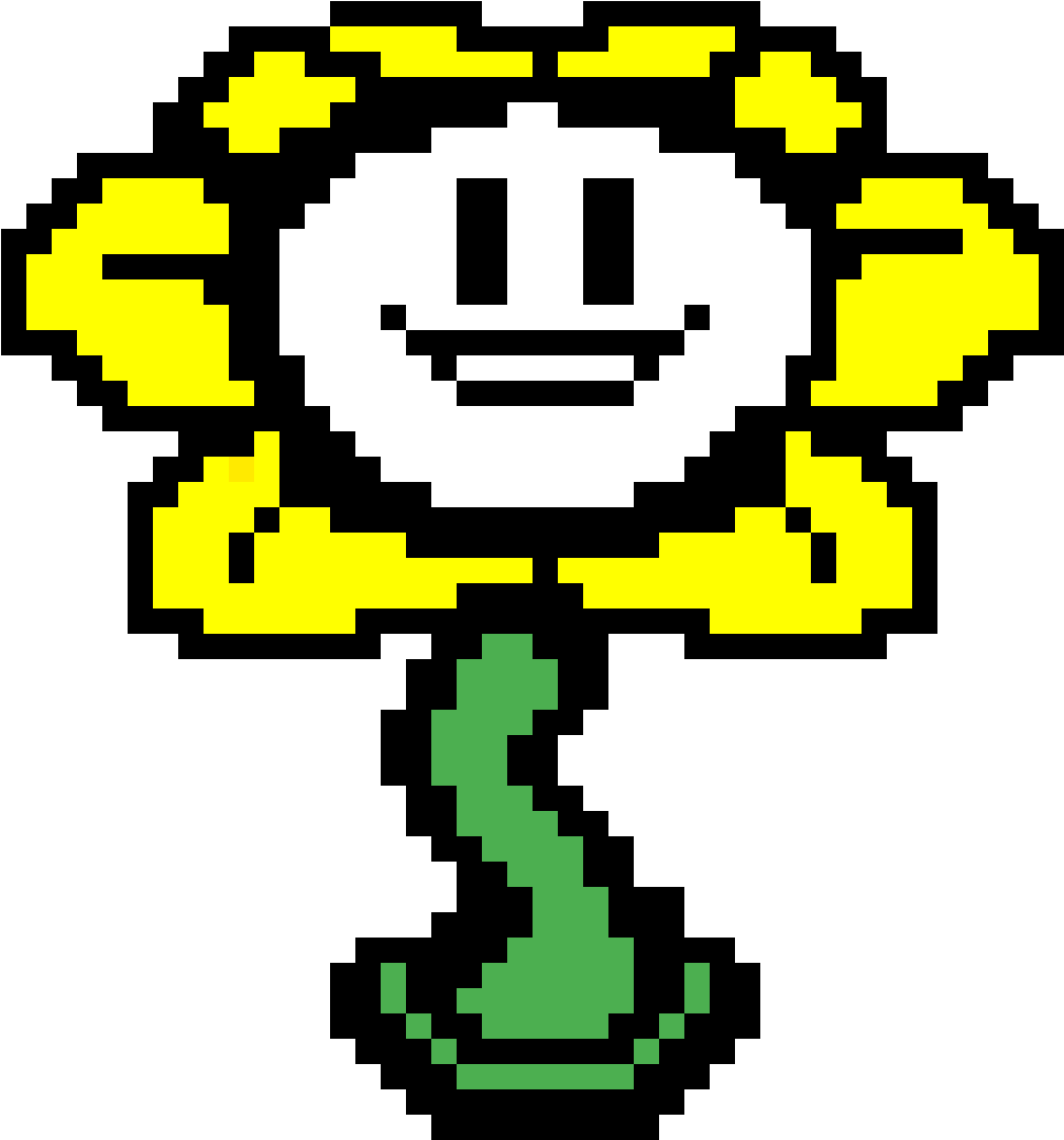 Howdy I'm Your New Friend - Undertale Pixel Art Flowey (1200x1200)