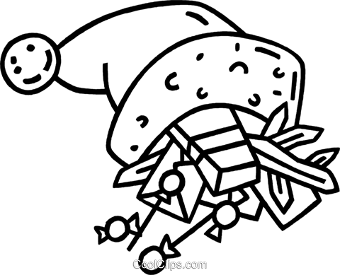 Hat With Christmas Gifts In It Royalty Free Vector - Hat With Christmas Gifts In It Royalty Free Vector (480x389)