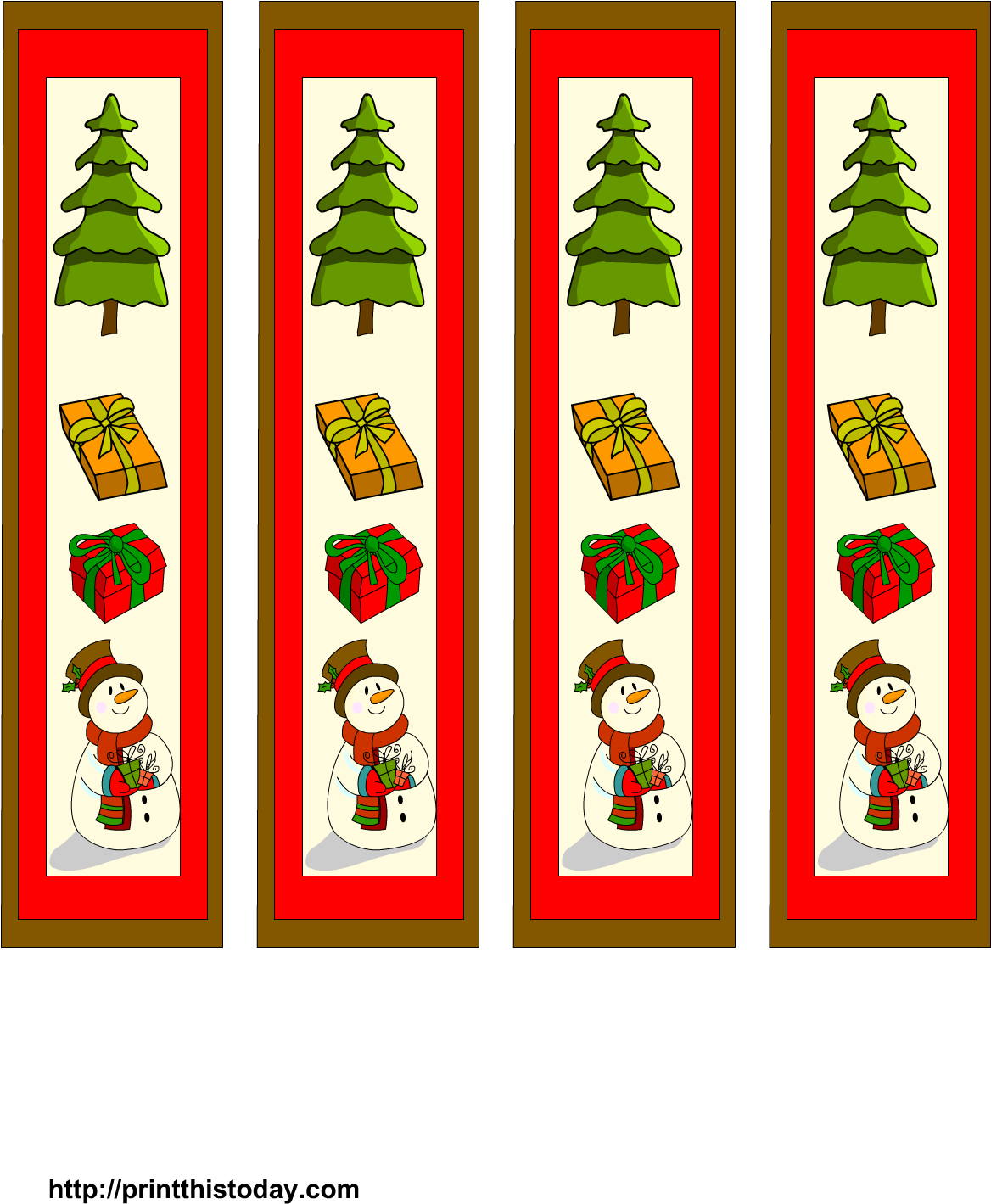 Snowman And Christmas Tree Bookmarks - Snowman And Christmas Tree Bookmarks (1275x1650)