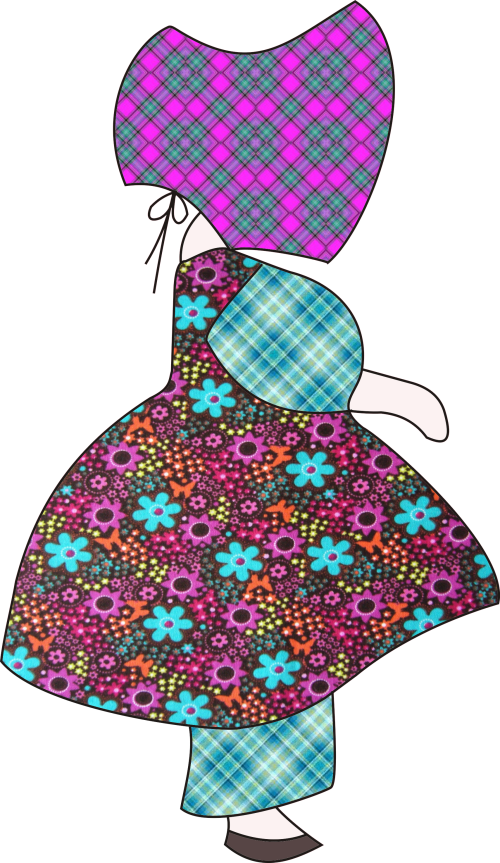 Bonecas & Meninas Sunbonnet Sue, Appliques, Clip Art - Bonecas & Meninas Sunbonnet Sue, Appliques, Clip Art (500x863)