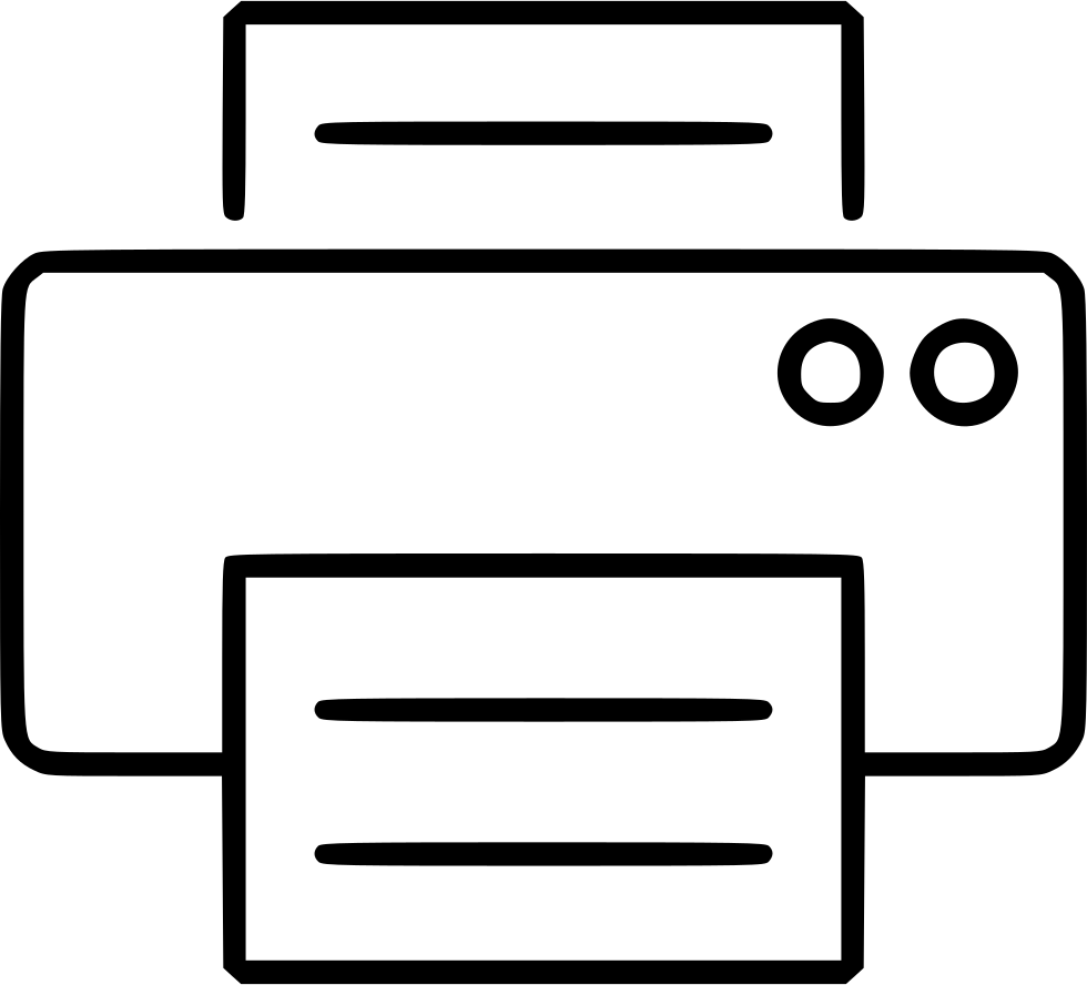 Printer Copier Desk Printer Print Copies Comments - Line Art (980x888)