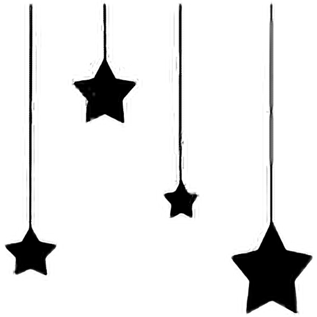 Moon Star Stars Hangingstars Dangle Blackandwhite Cute - Moon And Stars Transparent (1024x1024)
