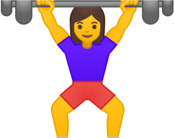 Girl Clipart Weightlifting - Weight Lifting Emoji (640x480)