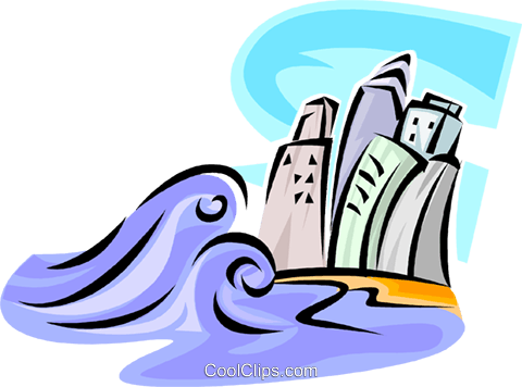 Tidal Waves Royalty Free Vector Clip Art Illustration - Tsunami Clipart Png (480x356)