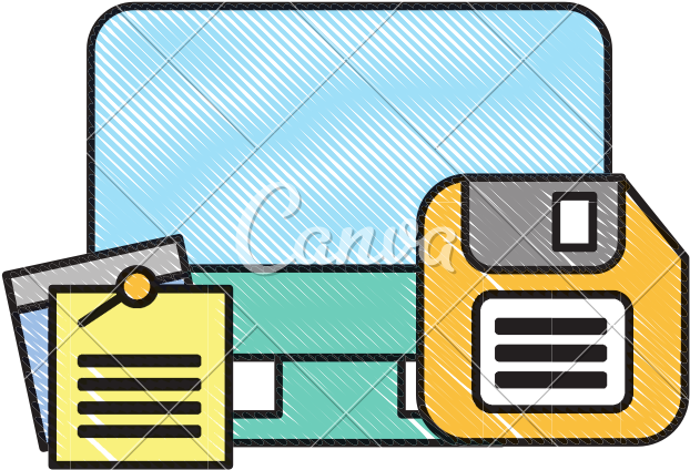 Computer Floppy Disk And Notes Memo Office - Computer Floppy Disk And Notes Memo Office (800x639)