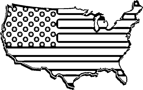 American Flag Map Fo - Independence Day Color Pages (600x378)