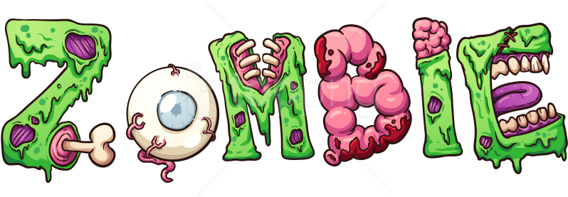 Free Png Download Zombie Clipart Png Photo Png Images - Zombie Word Clip Art (850x276)