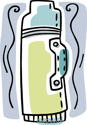 Thermos Full Of Coffee Royalty Free Vector Clip Art - Coffee Thermos Clipart Png (335x480)
