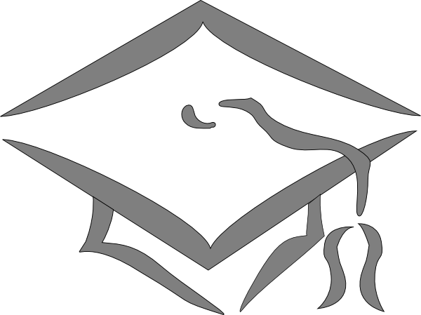 Graduation Silver Hat Clip Art - Graduation Cap Clip Art (600x449)