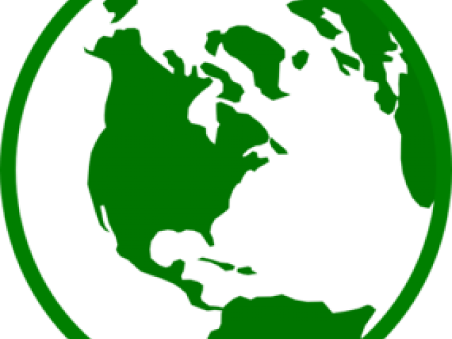 Fern Clipart Globe - Black And White Earth Clip Art (640x480)