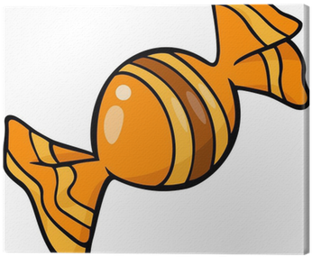 Candy Cartoon Illustration Clip Art Canvas Print • - Cartoon Candy Wrappers (400x400)