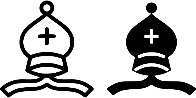 Chess, Bishop, Meeple, Black, White - Black Bishop Chess Icon (680x340)