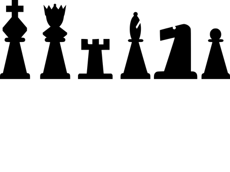 Chess, Meeples, Black, King, Queen, Rook - Chess Pieces Clip Art (454x340)