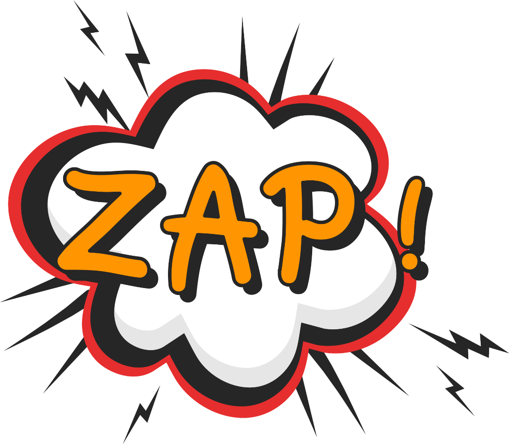 Comic Sticker - Zap Clipart Png (1024x894)