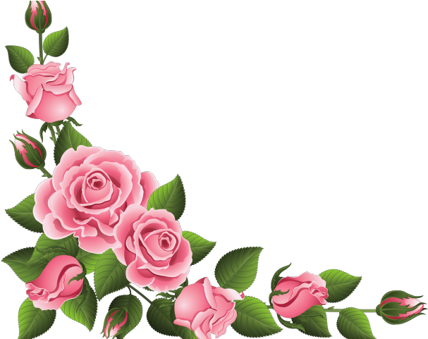 Peony Clipart Corner - Rose Corner Border Design (640x480)