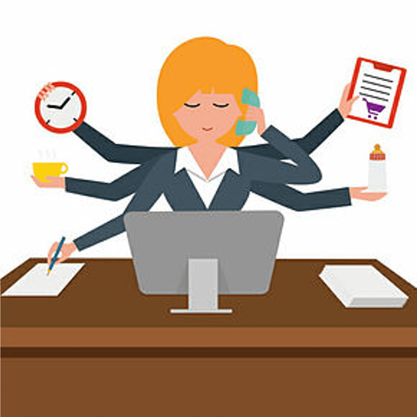 Mamás Multitasking - Bookkeeper Clipart (3171x1377)