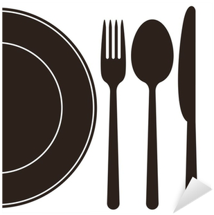 Plate Fork Spoon Coloring - Placemat (400x400)