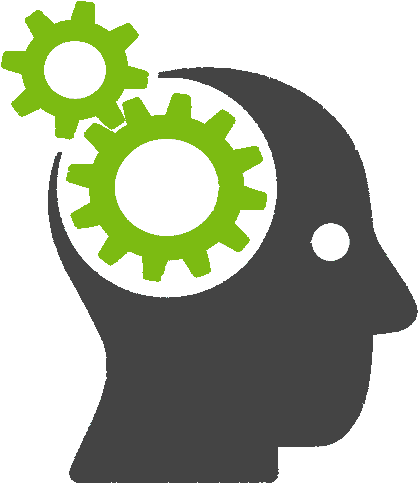 Icon Cog Thinking - Vector Graphics (500x500)